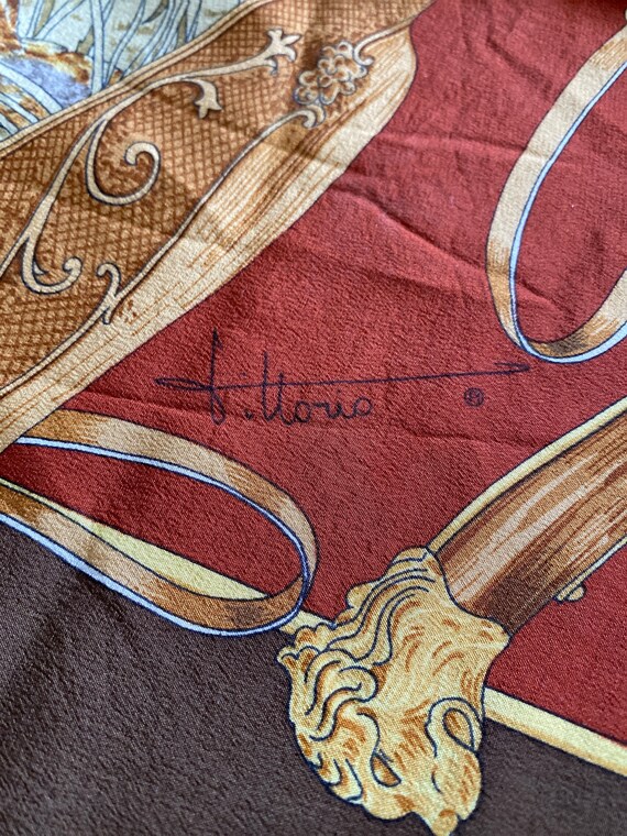 Gibiers de Marais Silk Scarf/Signed by Vittorio/ … - image 8