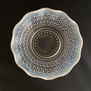 Anchor Hocking Hobnail Moonstone 6” Trinket Dish