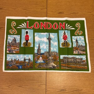 Vintage London Souvenir Towel/Historic Buildings/Travel
