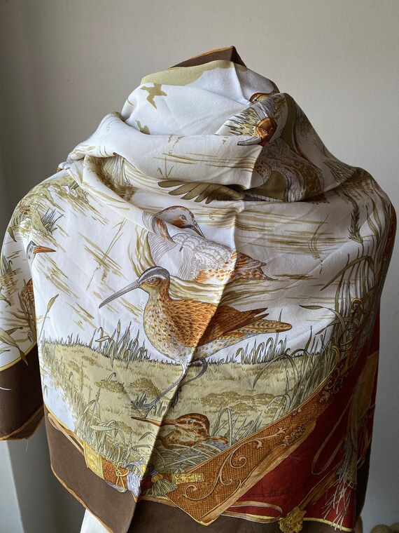 Gibiers de Marais Silk Scarf/Signed by Vittorio/ … - image 3