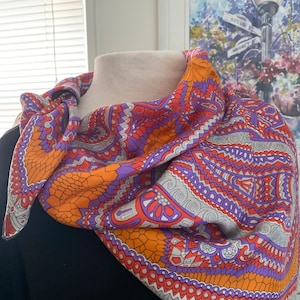 Vintage Vera Neumann Large Silk Scarf/1980’s/Gift