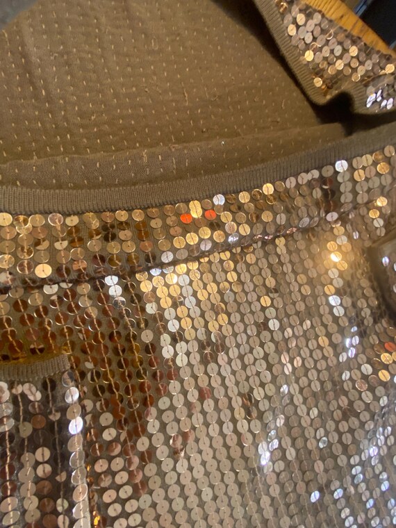 Bronze Sequence 100%Wool Sweater/Size M/L/Vintage… - image 7