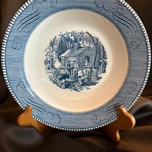 Currier and Ives 9” Large Serving Bowl/Maple Sugaring/Americana Dinnerware/Replacement