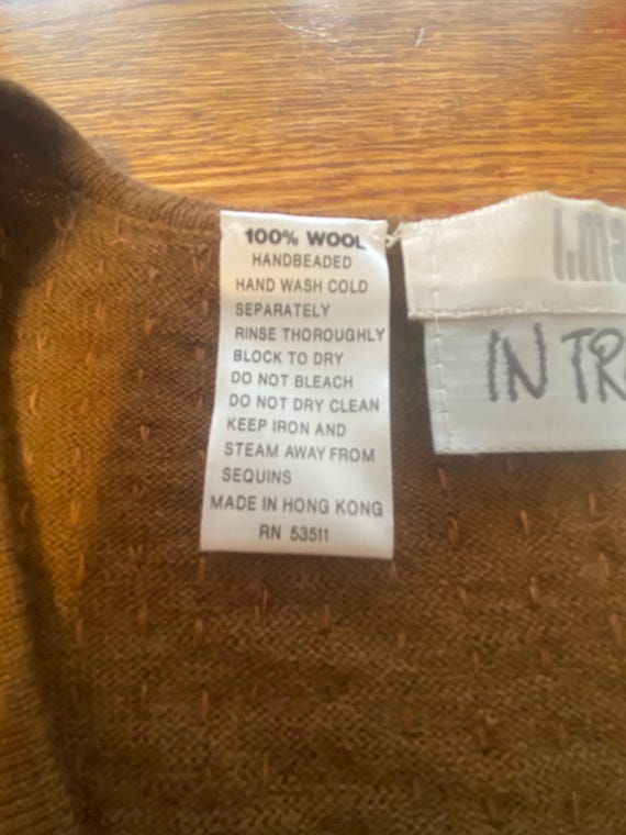 Bronze Sequence 100%Wool Sweater/Size M/L/Vintage… - image 9