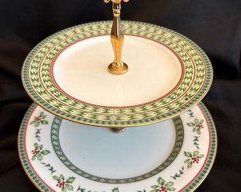 Vintage Mikasa China Serving Stand/Holiday Celebration Multi Tier Serving Ware