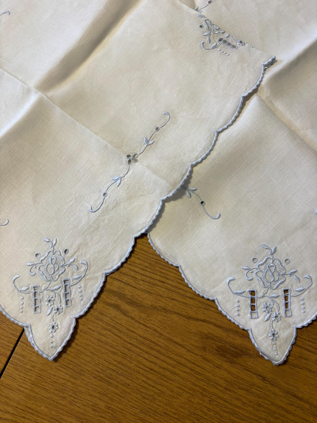 Powder Blue Runner 2 Rectangular Ivory With Powder Blue Table Runners - Etsy