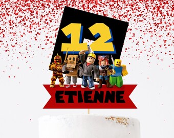 Roblox CUSTOMIZED CAKE Topper- Roblox Birthday Printable party decor- digital cake topper- Download and print