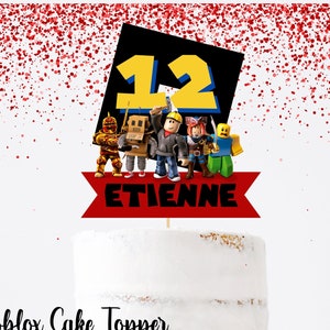 Roblox CUSTOMIZED CAKE Topper- Roblox Birthday Printable party decor- digital cake topper- Download and print