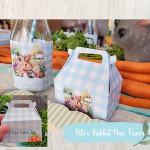 PETER RABBIT mini Favor Box Printable mini gable box- Printable Peter rabbit favor box- Some bunny is one- 1st birthday- easter-bunny-rabbit