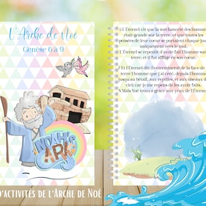 Arche de Noé TEMPLATE 3D arche & Cahier d'activités- À Imprimer- Sunday school kit- Bateau 3D Boîte à construire-coloriage-animaux arche