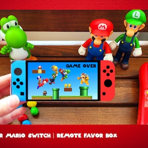 VIDEO GAMES Favor Box- Switch Remote favor box- PRINTABLE super brothers Birthday box- Video games remote controller favor box- Super Bros