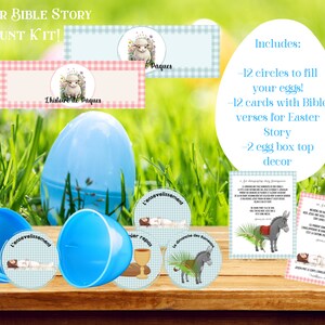 EASTER BIBLE Egg HUNT- Printable Bible egg hunt for kids- Printable Easter egg hunt kit- Easter Story printable cards- Resurrection cards-