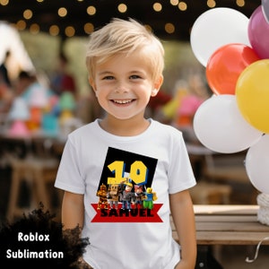 Roblox BIRTHDAY Boy SUBLIMATION- T-shirt Kids birthday boy- Roblox PNG Digital only, iron-on, roblox birthday gift, roblox shirt, party
