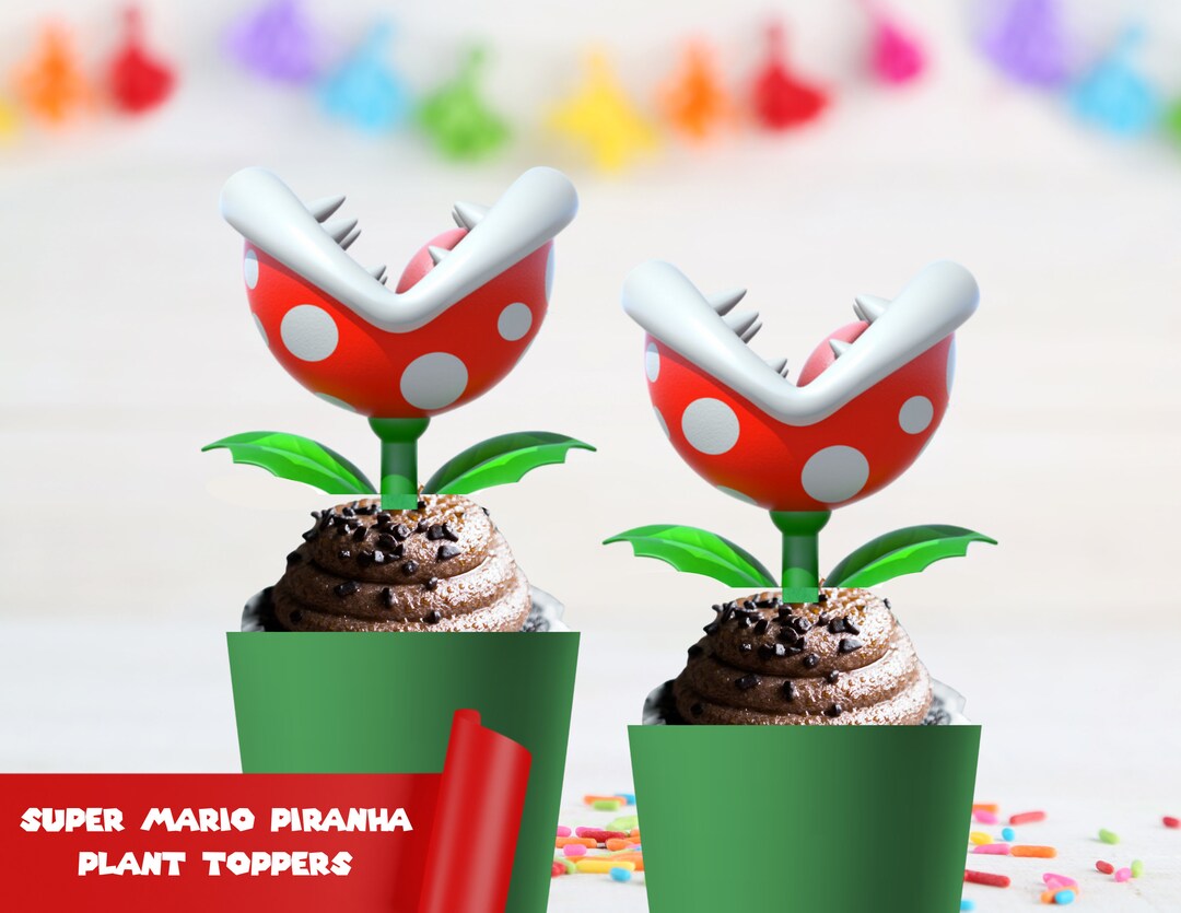 SUPER PIRANHA Plant Cupcake TOPPERS- Printable Cupakes Toppers- Super ...