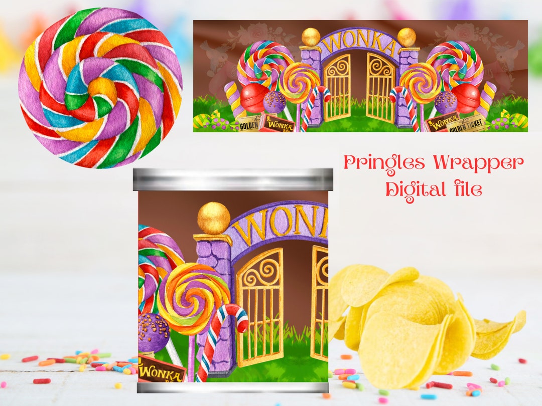 Spangles Sweets Wrapper CHOCOLATE FACTORY PRINGLES Wrapper- Printable Digital Pringles Wrapper ...