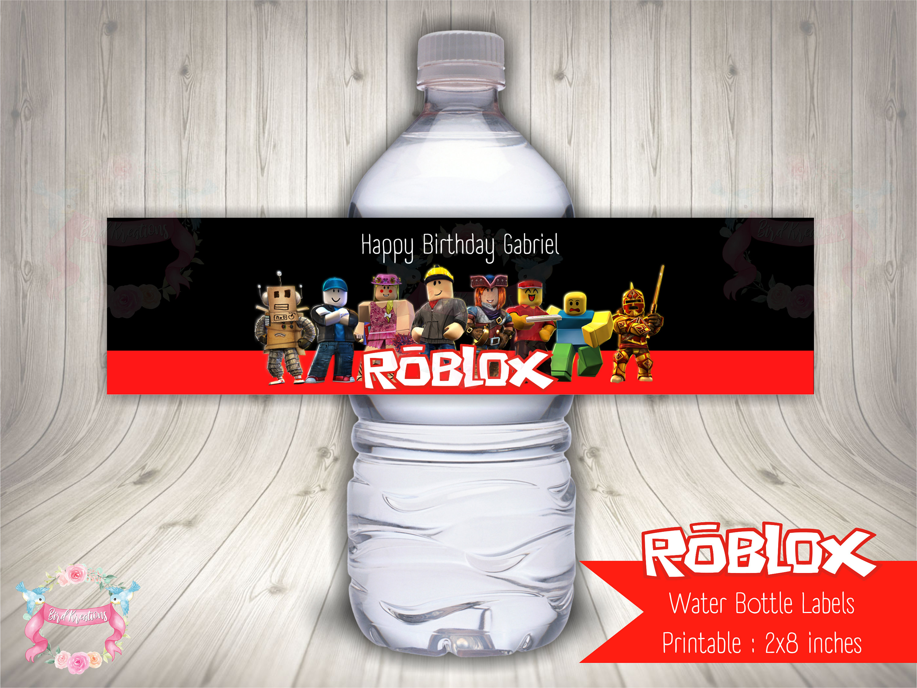 Free Printable Roblox water bottle Labels