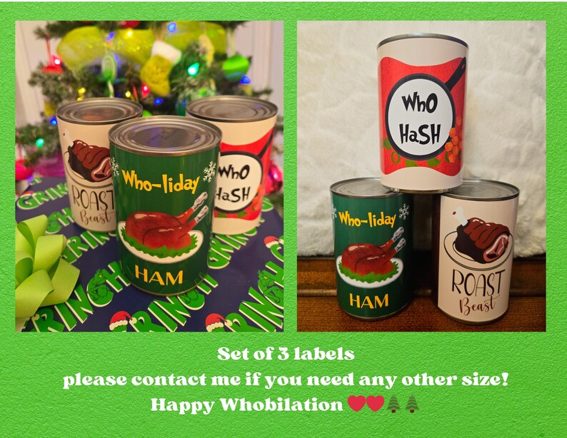 Who Hash Printable Labels- Who Has Mean One Food Can Labels- Christmas ...