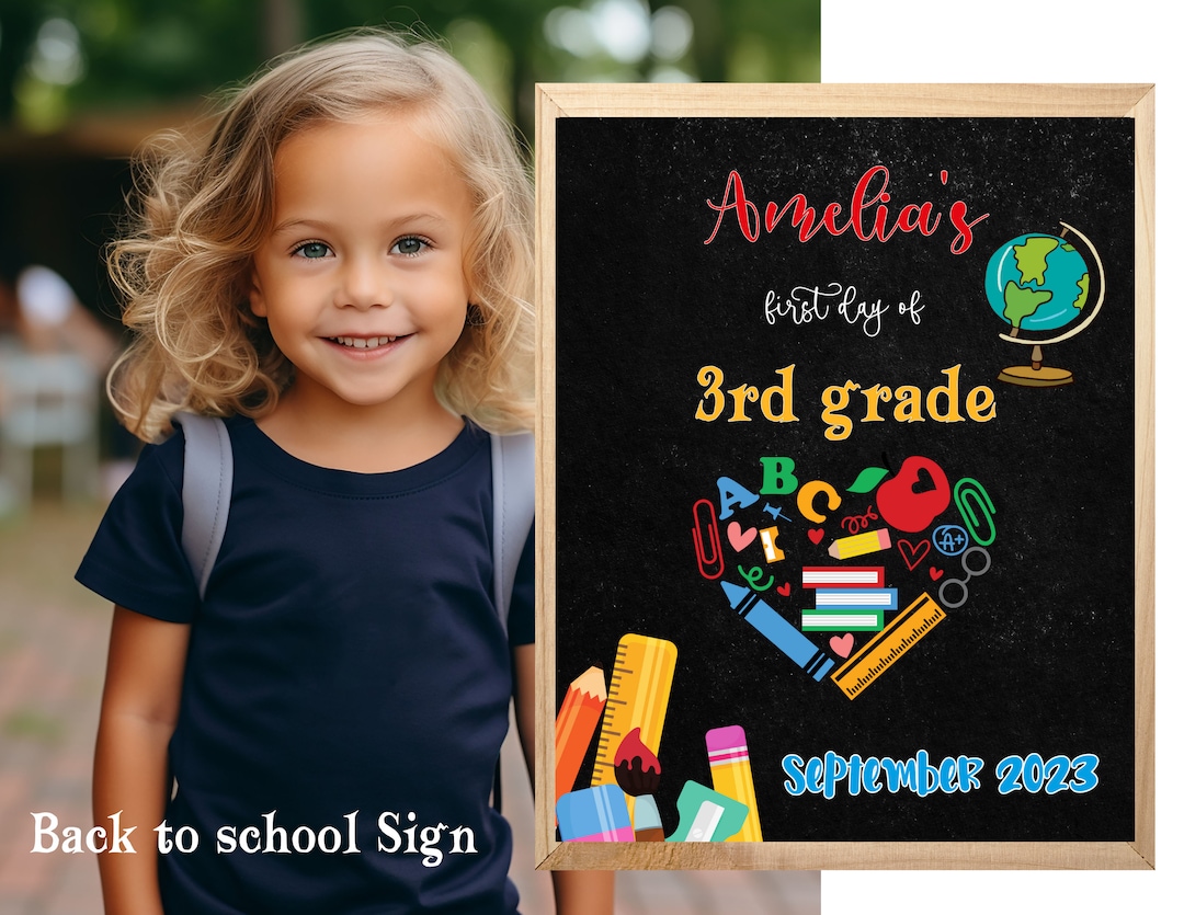 BACK to School Printable Sign Kids Back to School Sign 8x10 Etsy