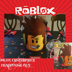 ROBLOX BIRTHDAY CENTERPIECE- Printable Roblox Template centerpiece- Big Roblox headphone guy- Print your roblox birthday centerpiece
