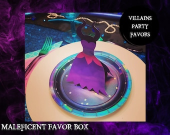 Villains Birthday- Maleficent Favor Box- Party like a villain- Villains birthday decor, ursula, evil queen, maleficent, witch, princess