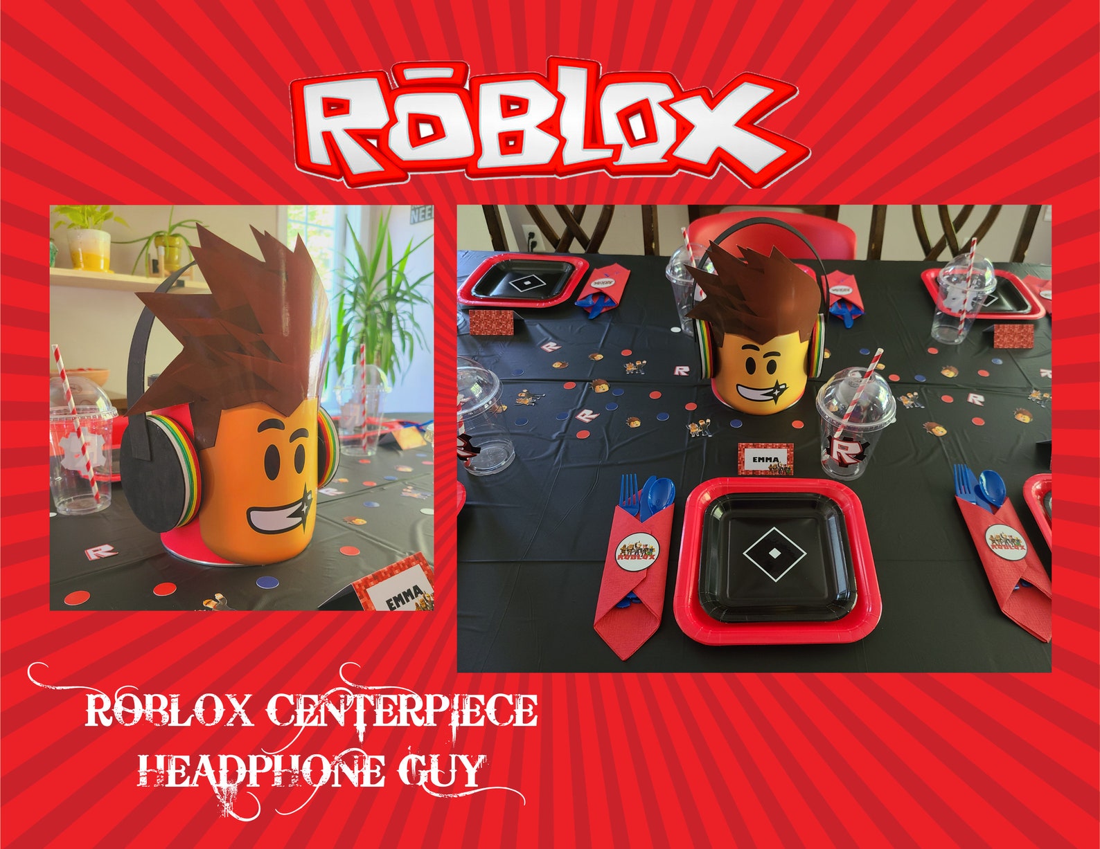ROBLOX BIRTHDAY CENTERPIECE Printable Roblox Template Centerpiece Big Roblox birthday centerpiece printable roblox template centerpiece big