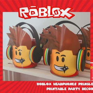 ROBLOX PRINGLES Headphones design- PRINTABLE template to create Roblox Pringles with headphones- Diy- Roblox video game party decor