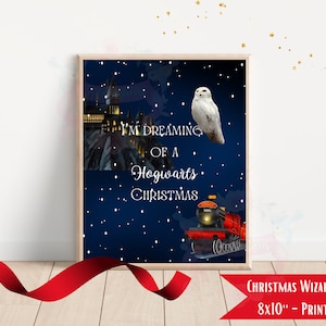 Magic WIZARD Christmas Sign- Printable 8x10'' sign- Digital file- Christmas magix wizard party- witchcraft and wizardry magic school party