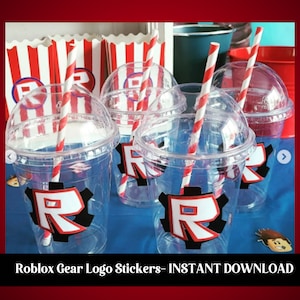 Roblox STICKERS for party cups, gift bags, favors,Roblox Party decor, roblox birthday supplies, roblox stickers, printable stickers, digital