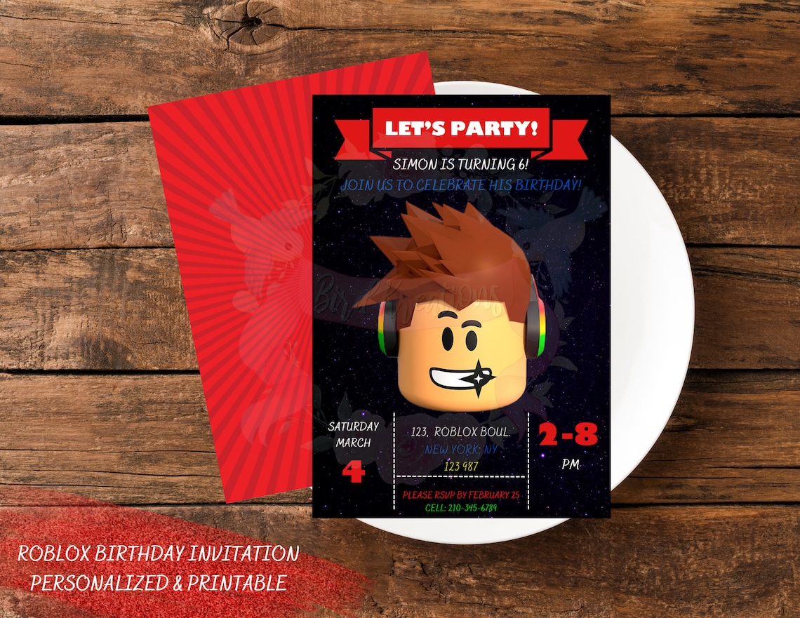 ROBLOX BIRTHDAY INVITATION- Printable Personalized Roblox Birthday ...