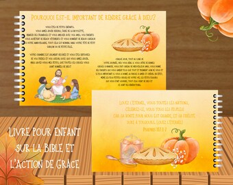 LIVRE histoire de la Bible pour l'action de Grâce- Version IMPRIMABLE- Livre avec histoires bibliques jeunes enfants chrétiens-Thanksgiving