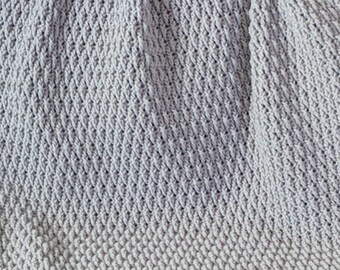 Light Gray Throw Blanket // Crochet Blanket // Textured Throw