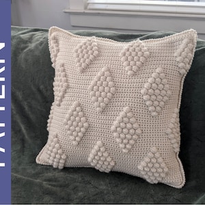 Crochet Pattern - Diamond Bobble Pillow Cover