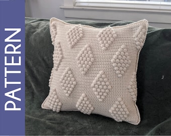 Crochet Pattern - Diamond Bobble Pillow Cover