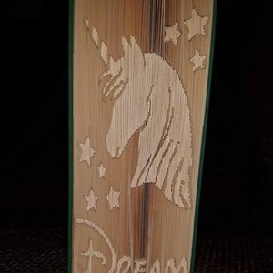 Unicorn 'Dream' Cut & Fold Book Art PATTERN, DIY PATTERN