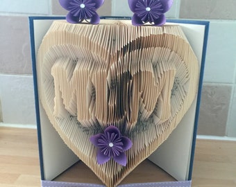 Mum In Heart Book Art PATTERN, DIY PATTERN, Mother's Day pattern