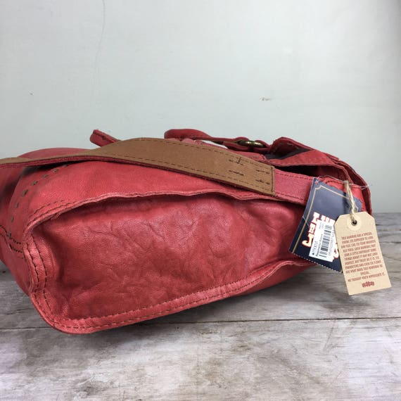 Buy Lucky Brand Abbey Road Lamb Leather Crossbody Bag Red Coral Leather Messenger Bag Online in India Etsy