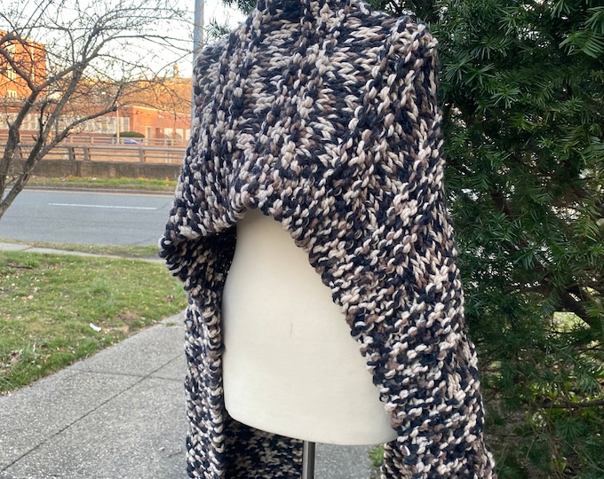 Large Wrap Scarf, Shawl, Wool Shawl, Wool Scarf, Knitted Scarf, Handmade Scarves, Handmade Shawl, Winter Wrap, Warm Large Shawl