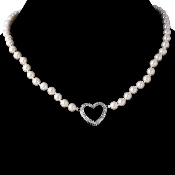 Heart Slide with Cubic Zirconia and Cultured Freshwater Pearl Drop Heart Slide with Cubic Zirconia and Cultured Freshwater Pearl Drop