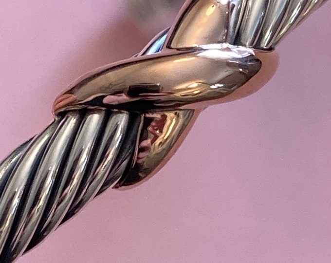Previously used David Yurman X Bracelet,4mm, 925 Sterling Silver & 18K ROSE Gold Size SMALL