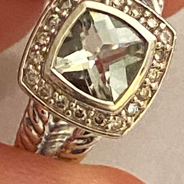 PREVIOUSLY USED David Yurman Petite Albion PRASIOLITE  Ring , Used David Yurman Ring, Estate Jewelry, David Yurman Albion Collection