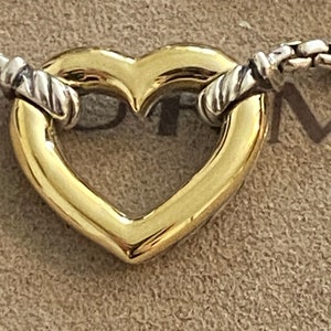 Eerder gebruikte David Yurman omkeerbare ketting met hartstation van 18 kt goud