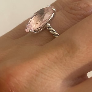 中古 David YURMAN ピンククォーツ 宝石リング サイズ 7
