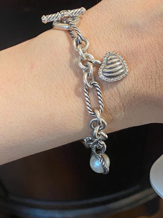 Previously Used David Yurman Heart Charm Bracelet