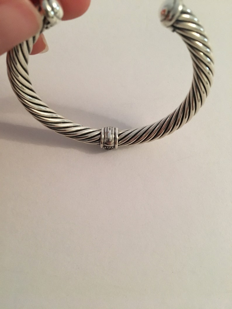 Pre Owned David Yurman 7mm Classic Cable Bracelet with Black Etsy