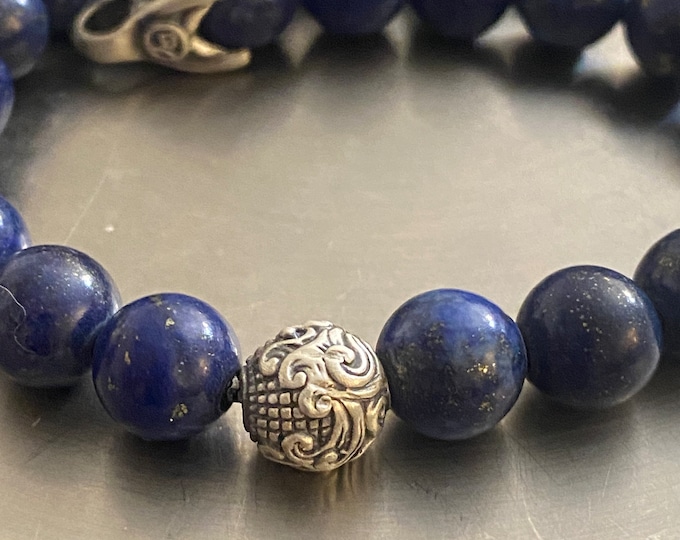 David Yurman Spiritual Beaded Bracelet for Men LAPIS LAZULI and Wave Bead