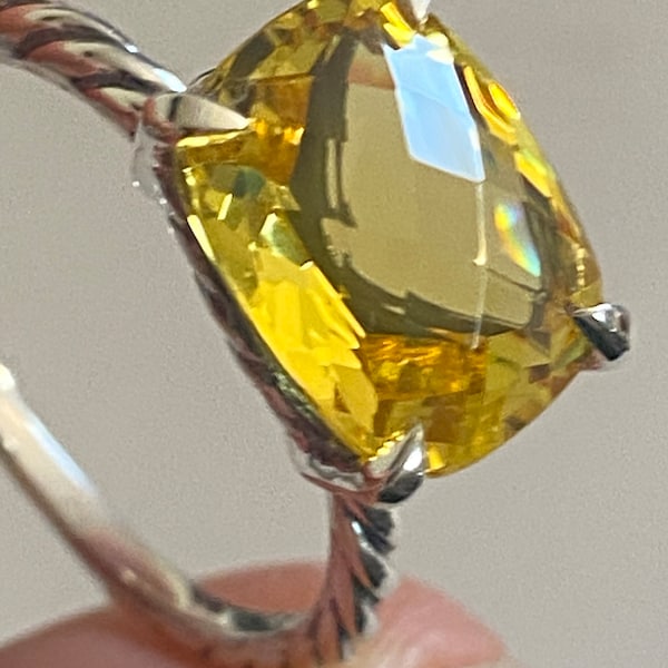 Anillo de piedra preciosa citrina David YURMAN usado talla 7