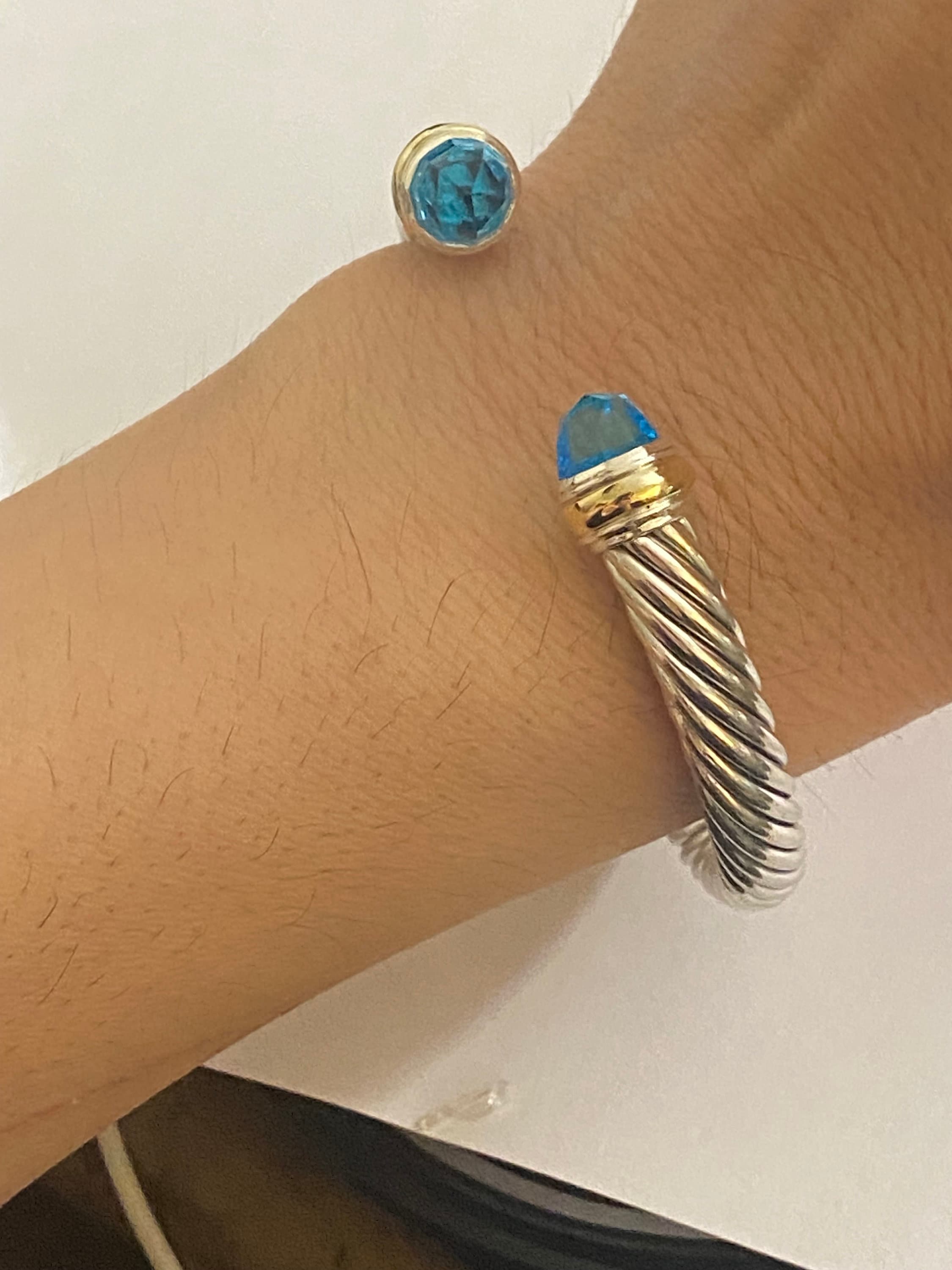 MY mama レジン枠 フラワー台付き バングル ゴールド