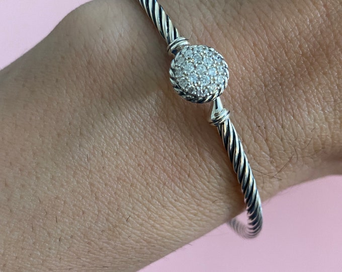 PREVIOUSLY USED David Yurman Diamond Chatelaine Bracelet 3mm Band