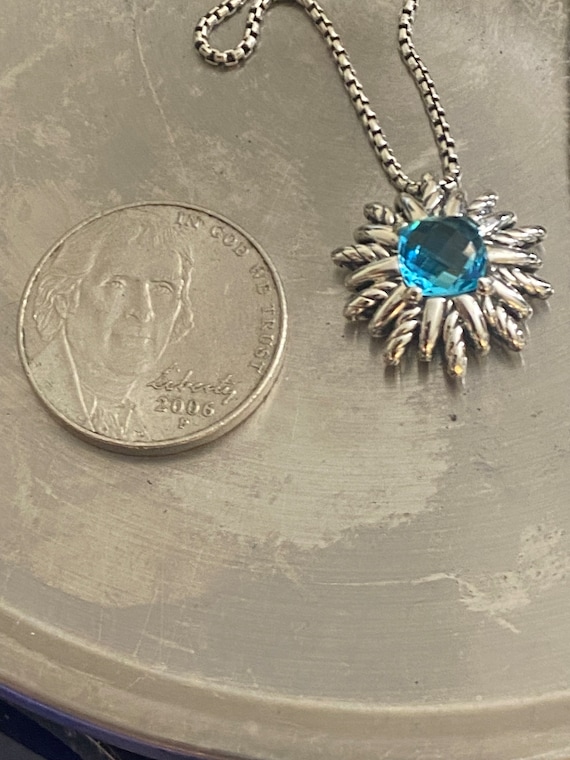 Previously Used David Yurman Starburst Pendant Blue Topaz