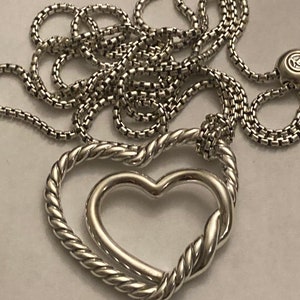 Gebruikte David Yurman continuance-hartketting in sterlingzilver 36 inch